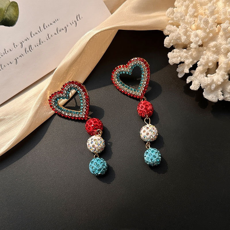 Fashionable Love Long Tassel Earrings