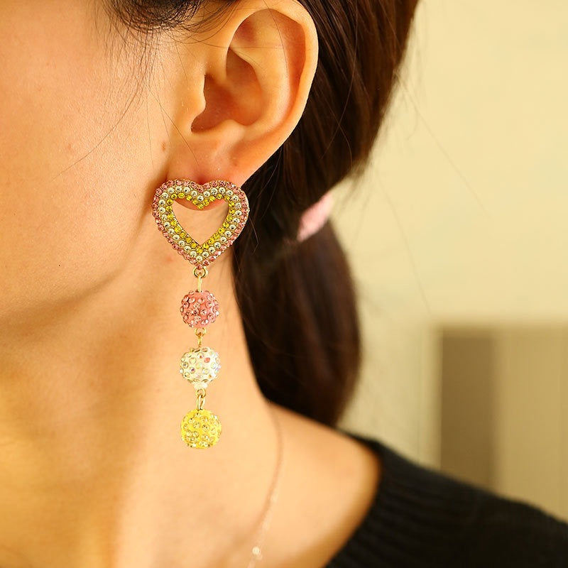 Fashionable Love Long Tassel Earrings