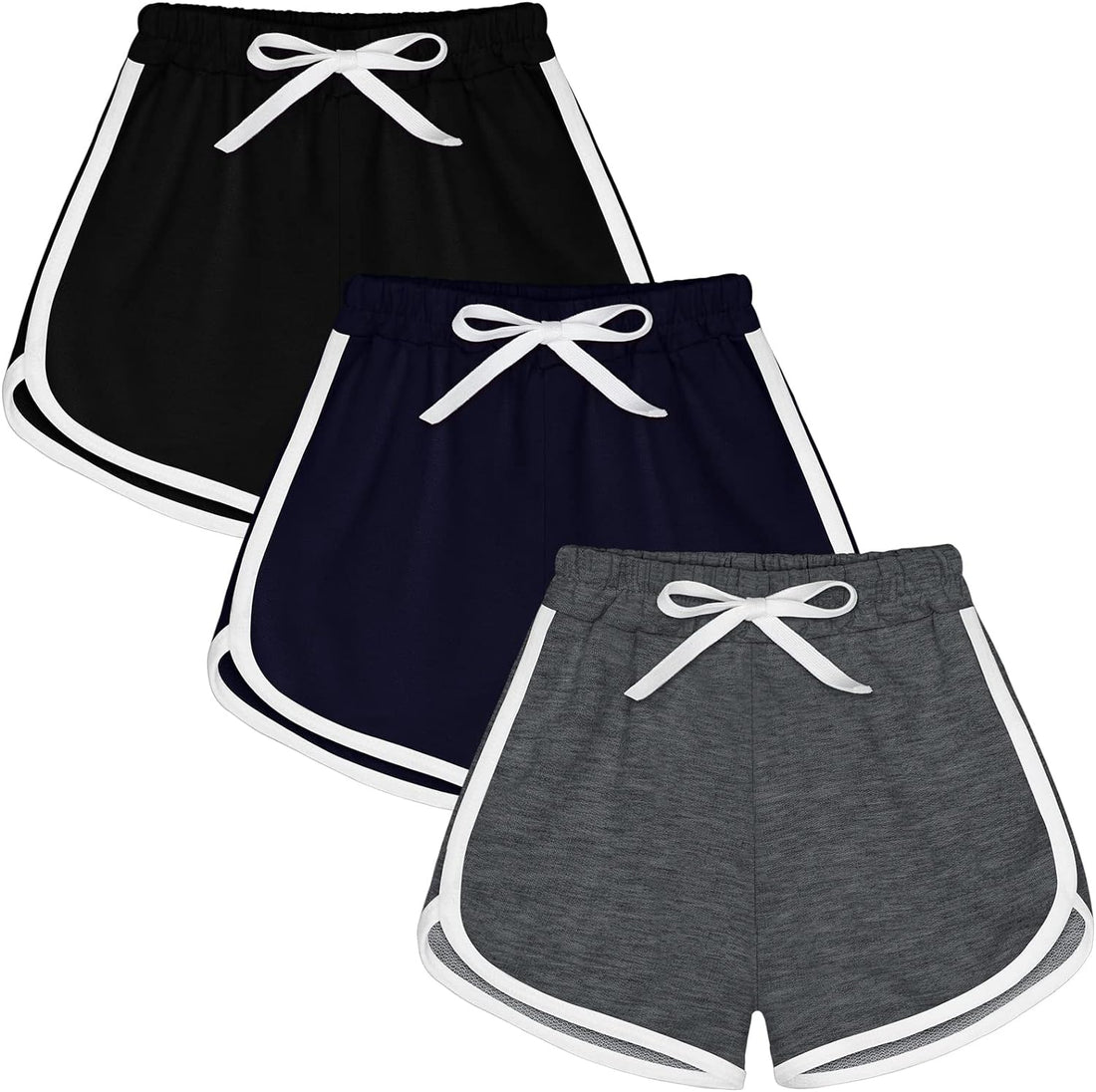 3 Pieces Girls Boys Running Athletic Shorts Dance Sport Shorts Summer Workout Shorts for Toddler Kids