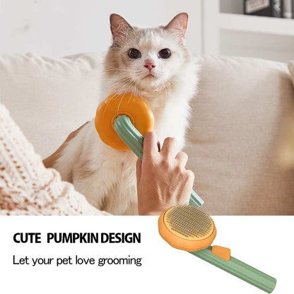 Pet Pumpkin Brush | Self-Cleaning Slicker Tool