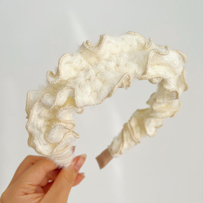 Autumn And Winter Hair Hoops Mink Hair Curl Hair Hoops Simple Plush Female Face Hair Hoops F014