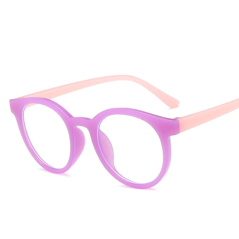 New round frame anti blue light glasses Plain glasses children radiation protection for kid Computer phone Online course