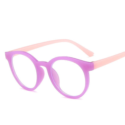 New round frame anti blue light glasses Plain glasses children radiation protection for kid Computer phone Online course