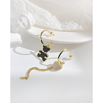 Cute Bear Love Tassel Earrings For Women