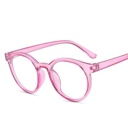 New round frame anti blue light glasses Plain glasses children radiation protection for kid Computer phone Online course