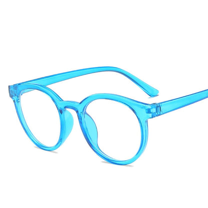 New round frame anti blue light glasses Plain glasses children radiation protection for kid Computer phone Online course