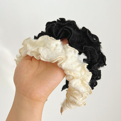 Autumn And Winter Hair Hoops Mink Hair Curl Hair Hoops Simple Plush Female Face Hair Hoops F014